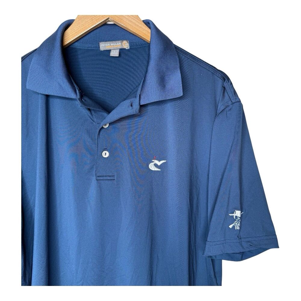 Peter Millar Caves Valley Golf Club Summer Comfort Polo Shirt Mens Large Blue
